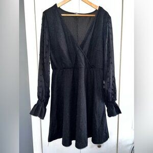 Black V-neck Dress